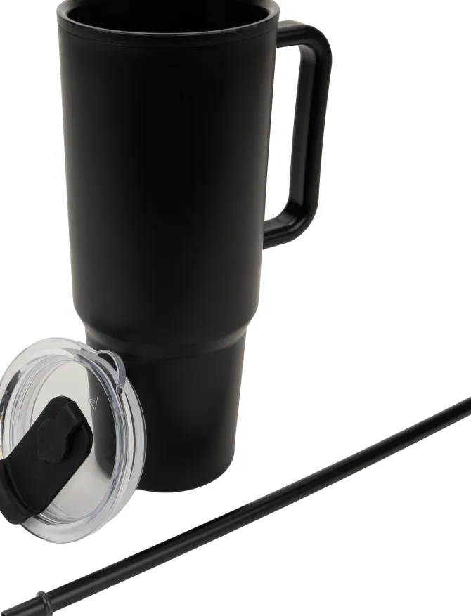 Kubek ze słomką XXL 1200 ml TEODORA / Czarny 8468603
