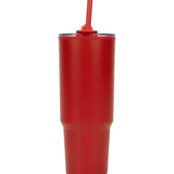 Kubek ze słomką XXL 1200 ml TEODORA / Czerwony 8468605