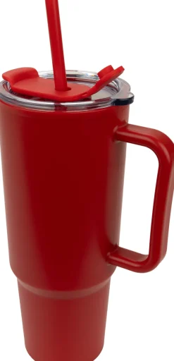 Kubek ze słomką XXL 1200 ml TEODORA / Czerwony 8468605