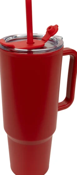 Kubek ze słomką XXL 1200 ml TEODORA / Czerwony 8468605