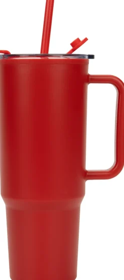 Kubek ze słomką XXL 1200 ml TEODORA / Czerwony 8468605