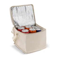 Kwadratowa torba chłodząca 100% bawełna 22x18x18cm / Ecru LT95264-N0054