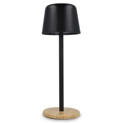 Lampa stołowa Solis z regulacją jasności i podstawą z bambusa / Czarny LT93353-N0002