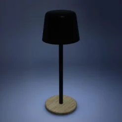 Lampa stołowa Solis z regulacją jasności i podstawą z bambusa / Czarny LT93353-N0002