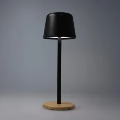 Lampa stołowa Solis z regulacją jasności i podstawą z bambusa / Czarny LT93353-N0002