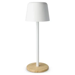 Lampa stołowa Solis z regulacją jasności i podstawą z bambusa / Biały LT93353-N0001