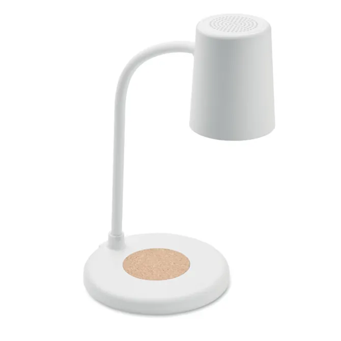 Lampa z ładowarką i głośnikiem / Bialy MO2124-06