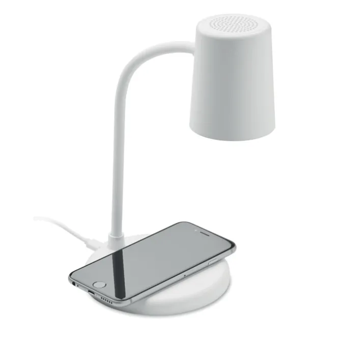 Lampa z ładowarką i głośnikiem / Bialy MO2124-06