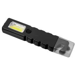 Latarka bezpieczeństwa 4 LED COB, przecinak do pasów, młotek bezpieczeństwa / Czarny V9732-03