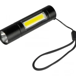 Latarka LED z diodą COB RHONDA / Czarny 9379103