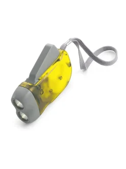 Latarka na dynamo 2 LED / żółty V5504-08