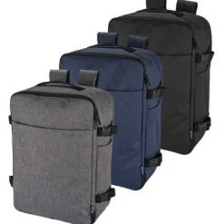 Libra plecak na laptopa o przekątnej 17 cali o pojemności 25 l wykonany z materiałów z recyclingu z certyfikatem GRS / Melanż granatowy 13011155