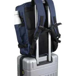 Libra plecak na laptopa o przekątnej 17 cali o pojemności 25 l wykonany z materiałów z recyclingu z certyfikatem GRS / Melanż granatowy 13011155