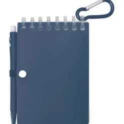 Lig Mini outdoorowy zestaw z notatnikiem w miękkiej okładce z tworzyw sztucznych pochodzących z recyklingu i długopisem (niebieski tusz) / Oceaniczny niebieski 10705151
