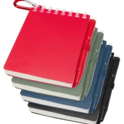 Lig Mini outdoorowy zestaw z notatnikiem w miękkiej okładce z tworzyw sztucznych pochodzących z recyklingu i długopisem (niebieski tusz) / Przezroczysty 10705101