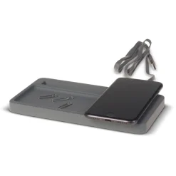 Limestone Desk organizer with wireless charger 5W / Szary LT95045-N0061