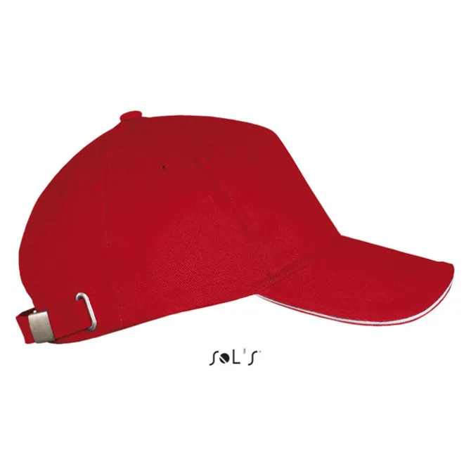 LONG BEACH Czapka 5 pan. / Rojo/Blanco S00594-RE-M