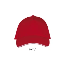 LONG BEACH Czapka 5 pan. / Rojo/Blanco S00594-RE-M