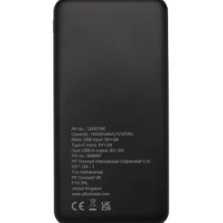Loop powerbank o pojemności 10 000 mAh z tworzyw sztucznych pochodzących z recyklingu / Czarny 12432190
