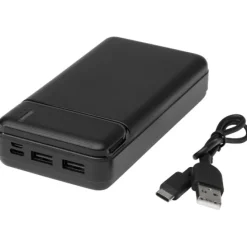Loop powerbank o pojemności 20 000 mAh z tworzyw sztucznych pochodzących z recyklingu / Czarny 12432290