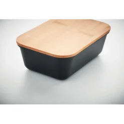 Lunchbox z bambusową pokrywką / Czarny MO6240-03