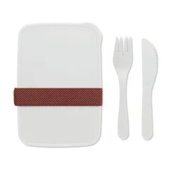 Lunchbox ze sztućcami / Biały MO6254-06