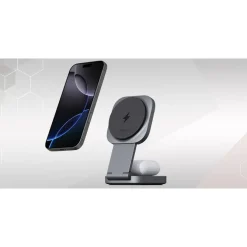 Magnetyczna ładowarka bezprzewodowa 15W Aukey / Grafitowy VAM11-15