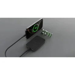 Magnetyczny, bezprzewodowy power bank 10000 mAh Aukey / Czarny VAM12-03