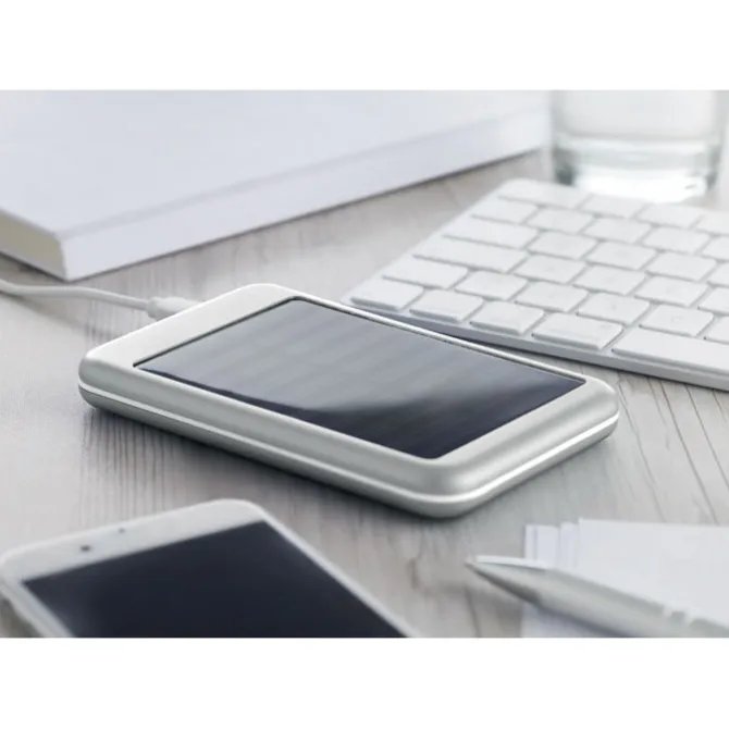 4000 mAH POWERBANK słoneczna / Srebrny mat MO9075-16