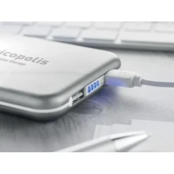 4000 mAH POWERBANK słoneczna / Srebrny mat MO9075-16