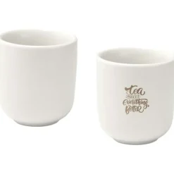 Male filiżanki ceramiczne do espresso o pojemności 90 ml - zestaw 2 sztuk / Biały 12639701
