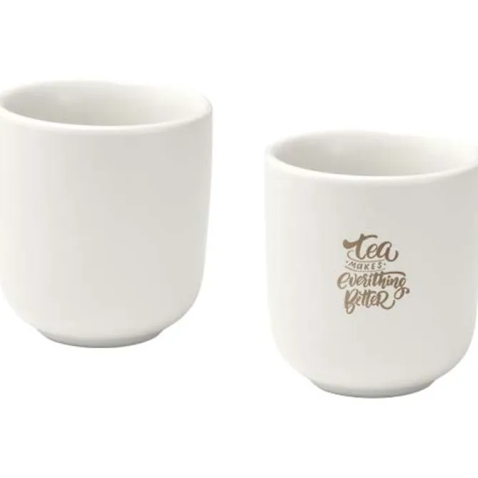 Male filiżanki ceramiczne do espresso o pojemności 90 ml - zestaw 2 sztuk / Biały 12639701