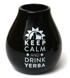 Matero Ceramico LUKA NEGRO 350 ml z  logo MATE GREEN / Czarny YM11964