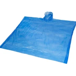 Mayan jednorazowe poncho przeciwdeszczowe z recyklingu z certyfikatem GRS, z pokrowcem do przechowywania / Błękit królewski 10941753