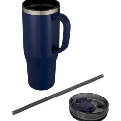 Melbourne kubek ze słomką z certyfikatem RCS 1200 ml / Granatowy 10080155