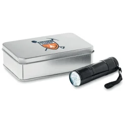 Metalowa latarka z 9 LED / Czarny KC6860-03