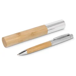 Metalowy bambusowy długopis w tubie / Naturalny LT82172-N0094