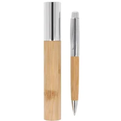 Metalowy bambusowy długopis w tubie / Naturalny LT82172-N0094