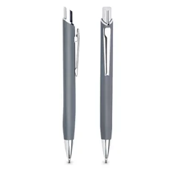 Metalowy dłługopis z gumowanym wykończeniem / Crome / Royal blue IP13150664