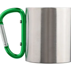 Metalowy kubek 185 ml z karabińczykiem / Zielony V0646-06