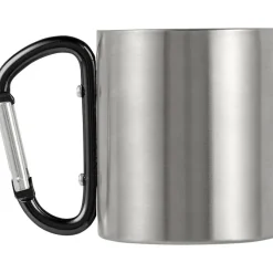 Metalowy kubek 185 ml z karabińczykiem / Granatowy V0646-04