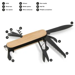 Multi-tool Bamboo 12 funkcji / Czarny LT93410-N0002