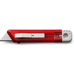Nóż do tapet z mechanizmem zabezpieczającym / Czerwony V5633-05
