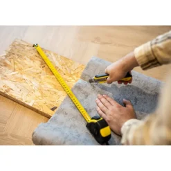 Nóż do tapet z mechanizmem zabezpieczającym, zapasowe ostrza w komplecie | Sutton / żółty V7237-08