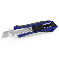 Nóż do tapet z mechanizmem zabezpieczającym, zapasowe ostrza w komplecie | Sutton / Granatowy V7237-04