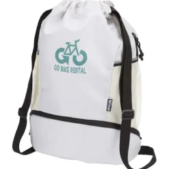 Nomad ściągana na sznurek torba sportowa z recyklingu z certyfikatem GRS o pojemności 18l z dolną komorą / Granatowy 13009955
