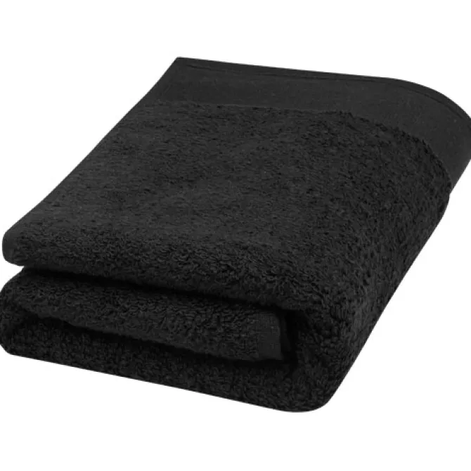 Nora bawełniany ręcznik kąpielowy o gramaturze 550 g/m² i wymiarach 50 x 100 cm / Czarny 11700590