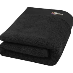 Nora bawełniany ręcznik kąpielowy o gramaturze 550 g/m² i wymiarach 50 x 100 cm / Czarny 11700590
