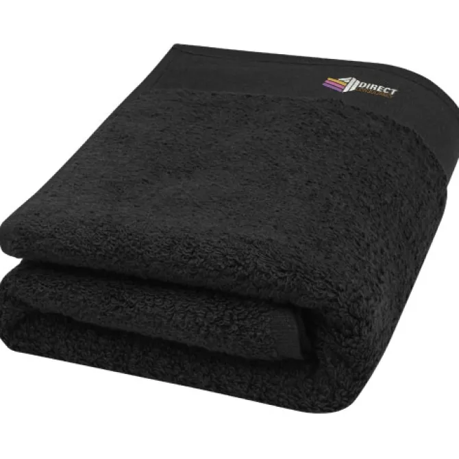 Nora bawełniany ręcznik kąpielowy o gramaturze 550 g/m² i wymiarach 50 x 100 cm / Czarny 11700590