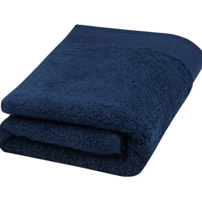 Nora bawełniany ręcznik kąpielowy o gramaturze 550 g/m² i wymiarach 50 x 100 cm / Granatowy 11700555